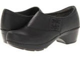 Dansko Stacie Clogs Leather Slip On Crisscross Heel Rocker Round Toe Black 6 Photo 0