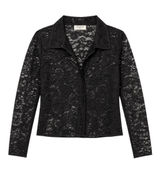 Aritzia Babaton Lace Blouse Womens XS Black Sheer Long Sleeve Collared Top Photo 0