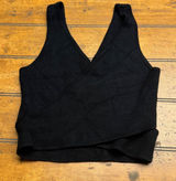 Abercrombie Fitch Black Knit Wrap V Neck Crop Tank Top Womens XS Photo 0