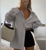 Striped Button Down Gray Photo 0