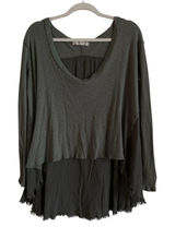 Free People We The Free TT Special Tee Crop Draping Long Sleeve Thermal Top Sz M Photo 0