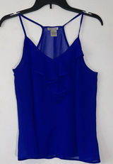 Elegant Blue Layered‎ Camisole Tank Top with Ruffle Size L Photo 0