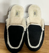 UGG Lane Slip On Shearling Slippers Loafers Black Shoes Women's Size 6‎ Photo 0