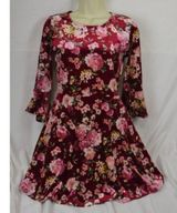 Womens Mine Velveteen Floral L/S Winter Dress Size: S Photo 0