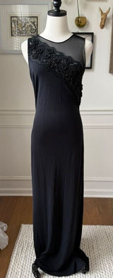 Rimini by Shaw Stretchy Black Sleeveless Column Dress Formal Gown Black 8 Photo 0