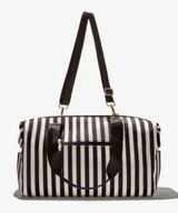 Alice & Olivia By Stacey‎ Bendet Black & White Striped Duffel Bag NWT Photo 0