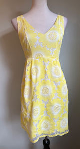 Plenty by Tracy Reese Yellow‎ Floral Lace preppy y2 Dress mini y2k fairy whimsi Photo 0
