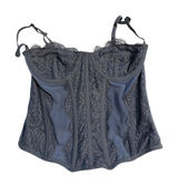 Out From Under Corset Top Bustier Blue Lace Mesh Boning Coquette Aesthetic M Med Photo 0