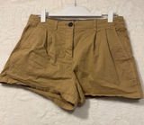 J.Crew Womens Pleated Chino Shorts Size 6 Khaki Tan Mid Rise Cotton Twill C1579 Photo 0