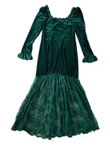 Modesees Velvet Dress NWT Large Green‎ Lace Trim L/S Castle Medieval Ren Faire Photo 0