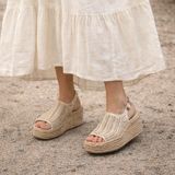Steven By Steve Madden Courage Jute Espadrille Wedges Taupe Size 10 Photo 0