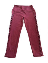 Alo Yoga Interlace High-Waist Leggings Small Burgundy Red Mesh Strappy Core Photo 0