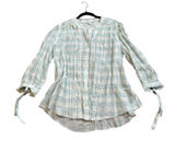 Sundance Cotton Blouse Mint Green & Cream Gingham Cottagecore Shabby Chic XL Photo 0