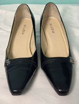 Bijou‎ Shoes Leather Heel Black Shoes Slip-on size 7. S-650 Photo 0
