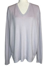 Vintage 90s J.Crew Linen Sweater Lilac Purple V-Neck Long Sleeve Hong Kong L Photo 0