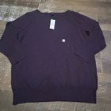 Ann Taylor Factory Purple Swiss Dot Boat Neck Sweater XL 3/4 Sleeve 537213 Photo 0