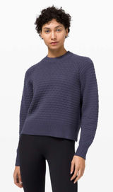 Lululemon Texture Play Crew Sweater Cadet Blue xs/s Photo 0