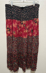 Vintage 90s Y2K Sag Harbor Patchwork Floral Maxi Skirt Boho Indie Large Photo 0