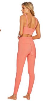 Beach Riot Leah-Ayla Legging Solid Coral Small Summer‎ Yoga Running Workout Photo 0