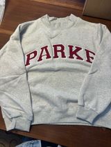 Grey and red PARKE mock neck Photo 0