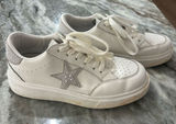 White and Silver Star Sneakers Photo 0