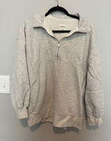 Abercrombie & Fitch Soft AF Max Essentials Quarter Zip Gray Sweatshirt Womens M Photo 0