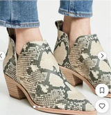 Dolce Vita Cream & Black Snake-Print Cutout Ankle Boots ladies sz U.S 8.5 Photo 0