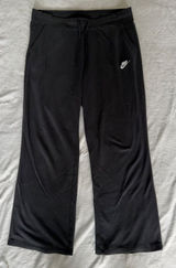 Women’s Nike Black Sweatpants with White Swoosh Photo 0