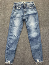 Paige Jeans Womens 27 Blue Hoxton Ankle Skinny Mid Rise Raw‎ Hem Stretch Denim Photo 0