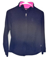 Lauren Ralph Lauren Quilted Zip Jacket Black Pink Trim Small Photo 0