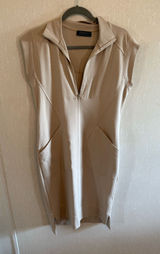 Brigitte Brianna SexyModest Beige Quarter Zip Pocket Dress Size Small Photo 0