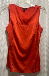 Ann Taylor Sleeveless Blouse Top Women’s 4 Orange Satin Look Career Work Photo 0
