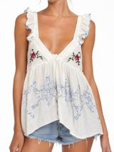 Urban Outfitters Kimchi Blue Floral Embroidered Tank Photo 0