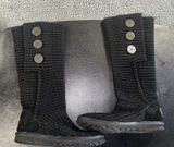 Ugg Classic Cardy Boots Women 6 Wool Knit Tall Button Sheepskin Lined Photo 0
