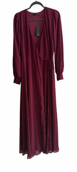 NWT Lulu's My Whole Heart Plum Long Sleeve Wrap Dress Size S Photo 0