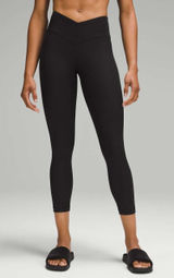 Lululemon V-Waist Yoga Tight 25" Grid Texture Black Leggings Size 6 W5GAAS Photo 0