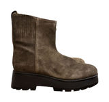 Vince Camuto Womens Neframes Ankle Boots Wedge Heel Army Green Suede Zip 9.5M Photo 0