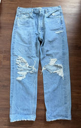 AGOLDE 90s Mid Rise Loose Fit Distressed Jeans Light Wash Blue Size 31 A069C-811 Photo 0