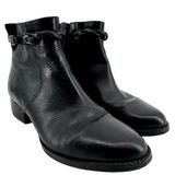 Ariat Braided Ankle Bootie Heeled Almond Toe Soft Leather Side Zip Black 8 Photo 0