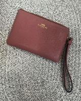 Coach Pebbled‎ Leather Wristlet - Mauve Pink Photo 0