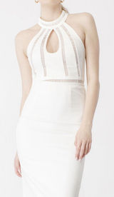 Bardot White High Keyhole Neck Sleeveless Dress Size Small NWOT Photo 0