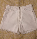 ZARA White Denim Shorts Photo 0