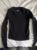 Black Hollister Long Sleeve Tight Crop Top XS Photo 0