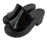 Crocs Brooklyn Slide Block High Shine Heel Sandals Black Women 7 Chunky Y2K Photo 0