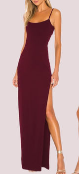 NWT Maroon Backless Spaghetti Strap Maxi Dress Photo 0