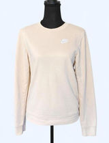 Nike cream sweatshirt small swoosh logo neutral basic cozy pullover Size XS Photo 0