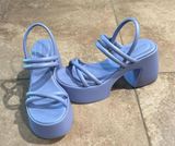 Charles & Keith Block Periwinkle Sandals Photo 0