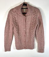 L.L. Bean Womens Long Sleeve Button-Up Wool Blend Pink‎ Sweater Sz S Cottagecore Photo 0