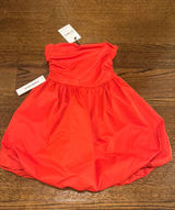 Princess Polly Crotoy Strapless Bubble Hem Mini Dress Red Photo 0