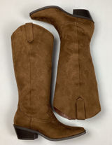 Soda Zahara Women’s Brown Western Cowgirl Knee-High Faux Suede Boots Size 6 NWOT Photo 0